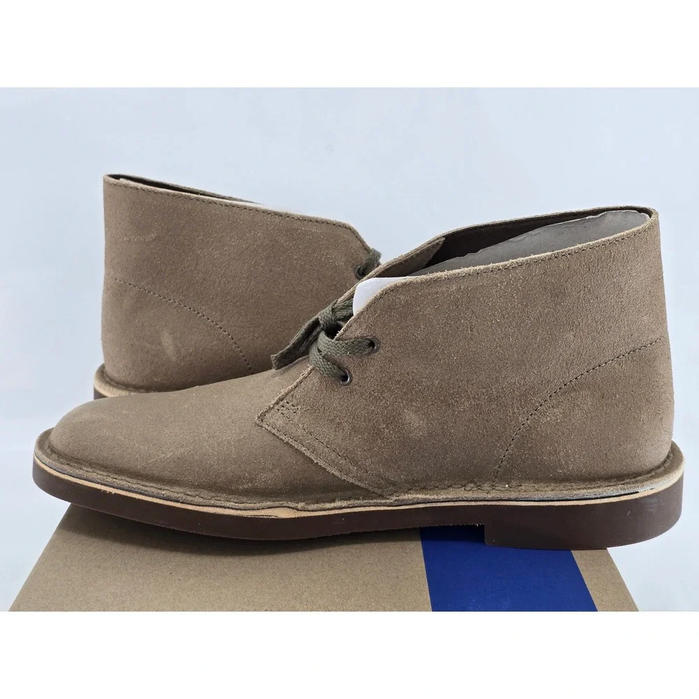 Clarks Bushacre 2 Chukka Boots Mens 9W Taupe Distressed Leather - New